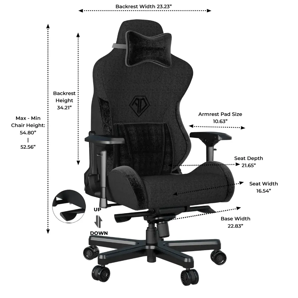 Anda Seat T-Pro II Premium Gaming Chair- Black