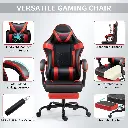 Gaming Chair with Footrest BLACK RED MAF-7709