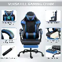 Gaming Chair with Footrest BLACK BLUE MAF-7709
