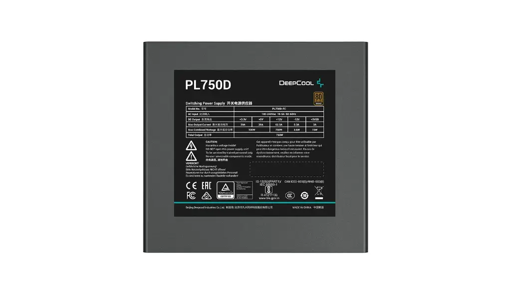 POWER SUPPLY 750w 80+ DEEPCOOL PL750D BRONZE ATX 3.0 PCLe 5.0