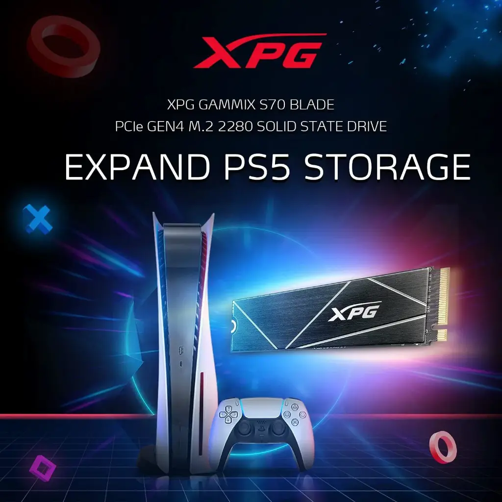 XPG GAMMIX S70 BLADE 1TB PCIe Gen4x4 M.2 SSD 7400MB/s read