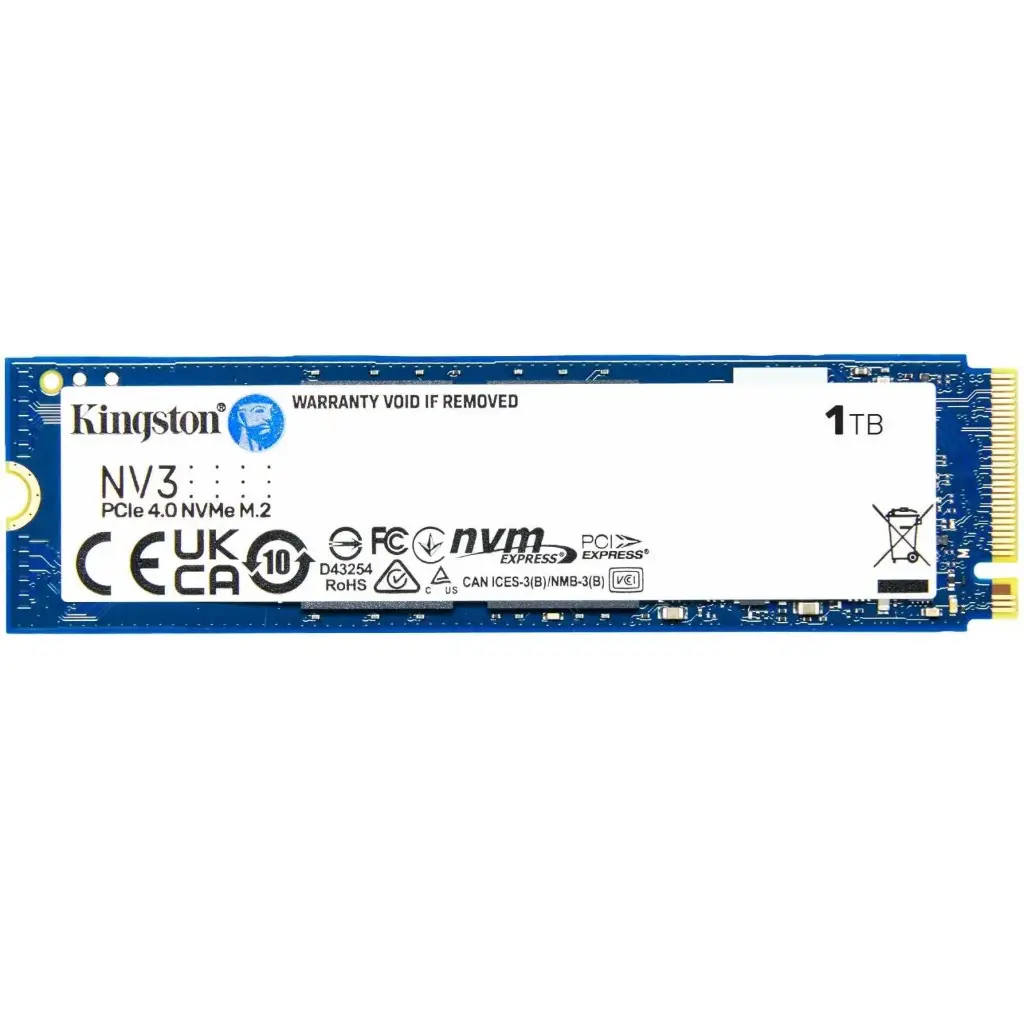 Kingston 1TB M.2 NV3 PCIe 4.0 NVMe Internal SSD, Capacity 6000 MB/s 