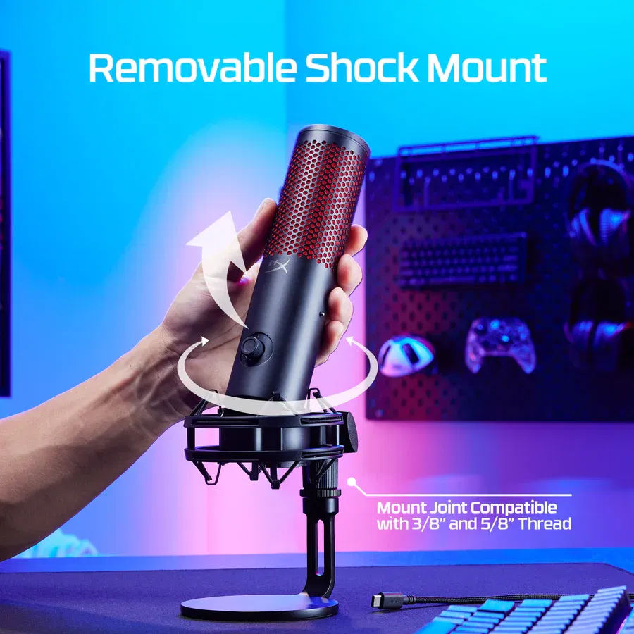 HYPER X QUADCAST 2 STUDIO QUALITY AUDIO BLACK AND RED MICROPHONE 