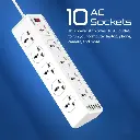 Promate Power Strip, 10 Ac Outlets, 6 Usb, 5m PowerMatrix-5m.uk