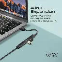 Promate USB-c Hub, 4-in-1 Type-c LiteHub-4