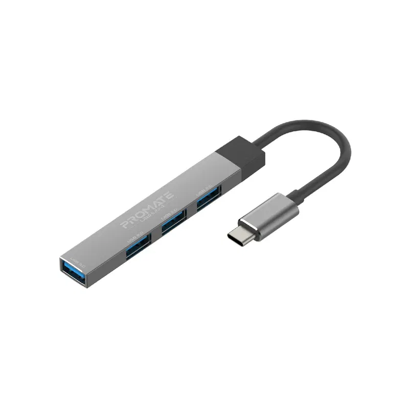 Promate USB-c Hub, 4-in-1 Type-c LiteHub-4 - GREY 