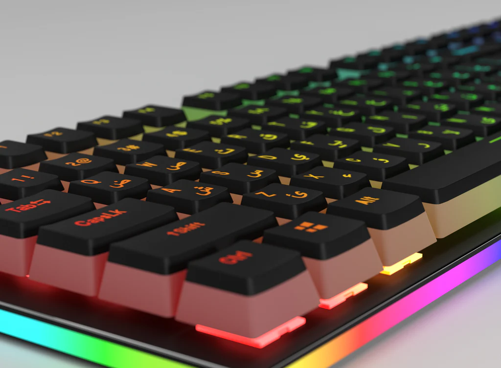 Pudding Keycaps CamelTech - black - Arabic layout