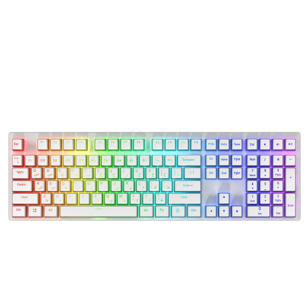 Pudding Keycaps CamelTech - White - Arabic layout