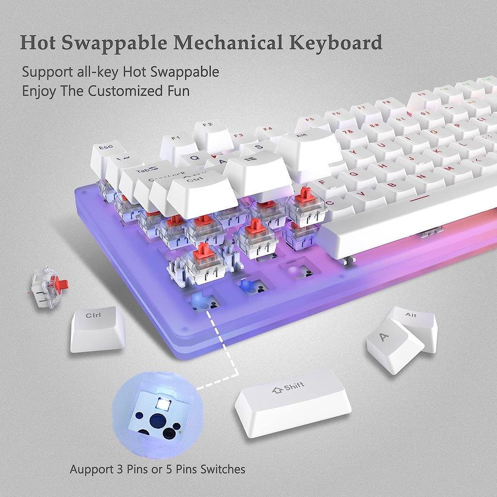 WOMIER K87 GAMING KEYBOARD RGB (87KEYS) 