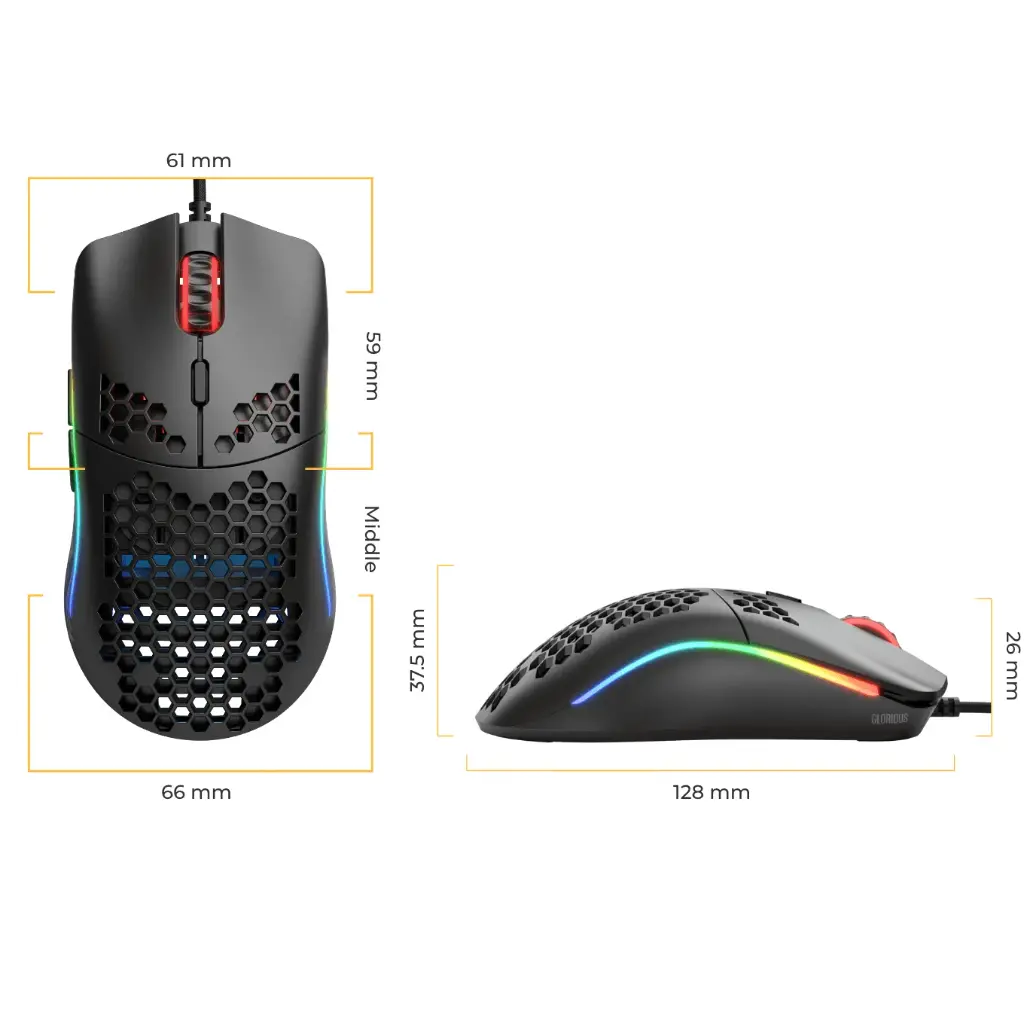 MOUSE GLORIOUS MODEL O MATTE BLACK 67G