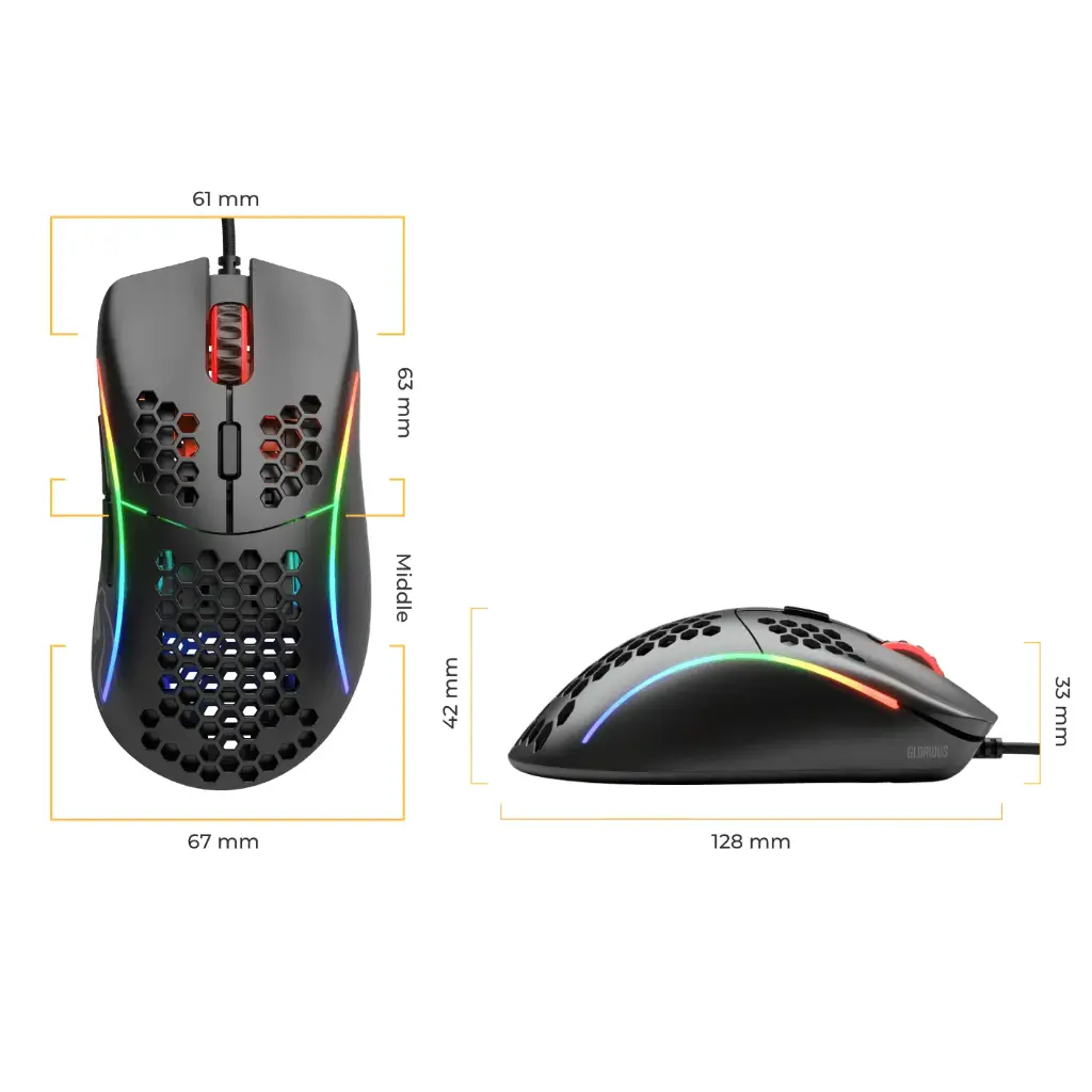 MOUSE GLORIOUS MODEL D MATTE BLACK 68G