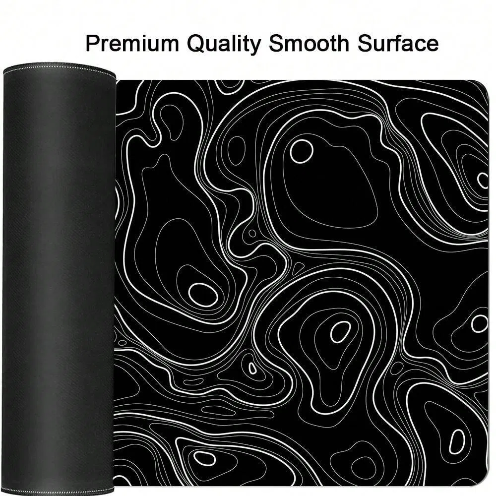 Gaming Mouse PAD Black striped with white 90x40cm 2mm