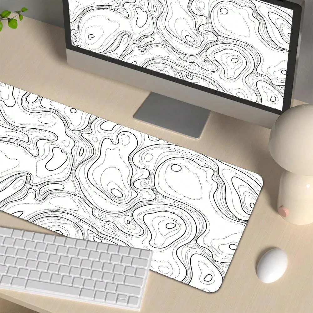 Gaming Mouse PAD white striped with Black 90x40cm 2mm