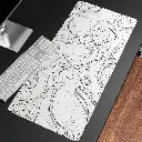 Gaming Mouse PAD white striped with Black 90x40cm 2mm