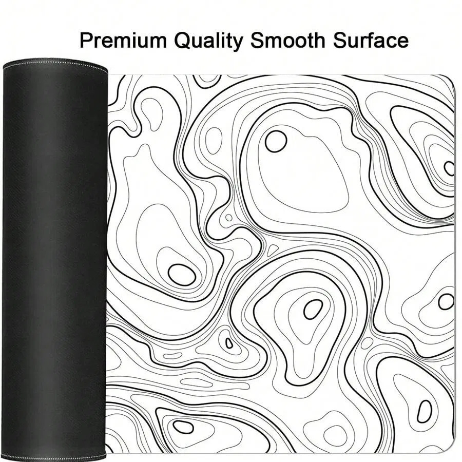 Gaming Mouse PAD white striped with Black 90x40cm 2mm