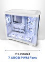TORTOX CASE CURVO WHITE With 7 FAN RGB TX240502