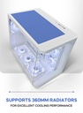 TORTOX CASE CURVO WHITE With 7 FAN RGB TX240502