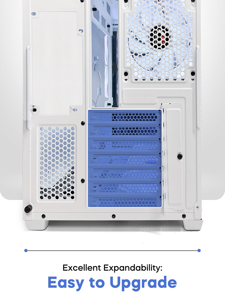 TORTOX CASE CURVO WHITE With 7 FAN RGB TX240502