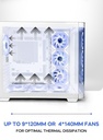 TORTOX CASE CURVO WHITE With 7 FAN RGB TX240502