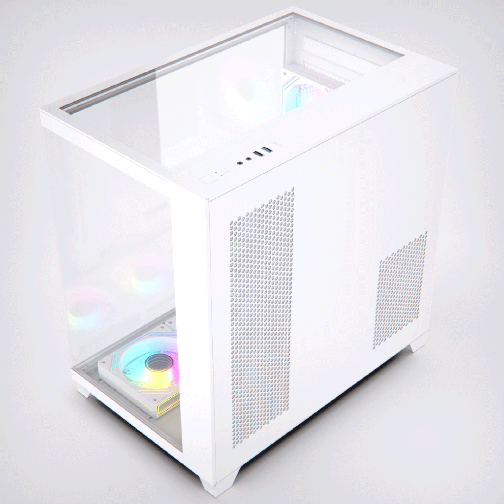 Acegeek Horizon WHITE ATX Case, 7x RGB 120mm Fans