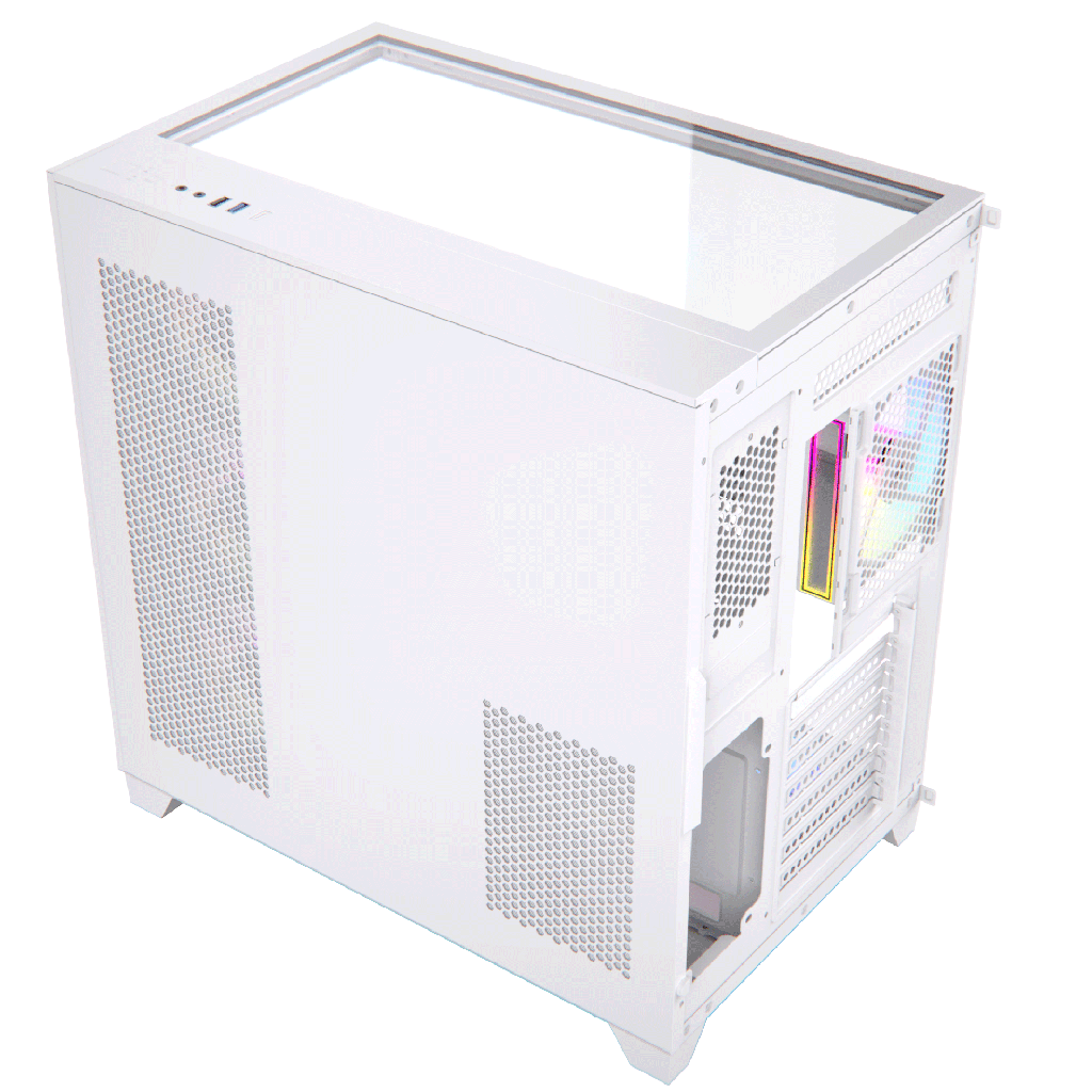 Acegeek Horizon WHITE ATX Case, 7x RGB 120mm Fans