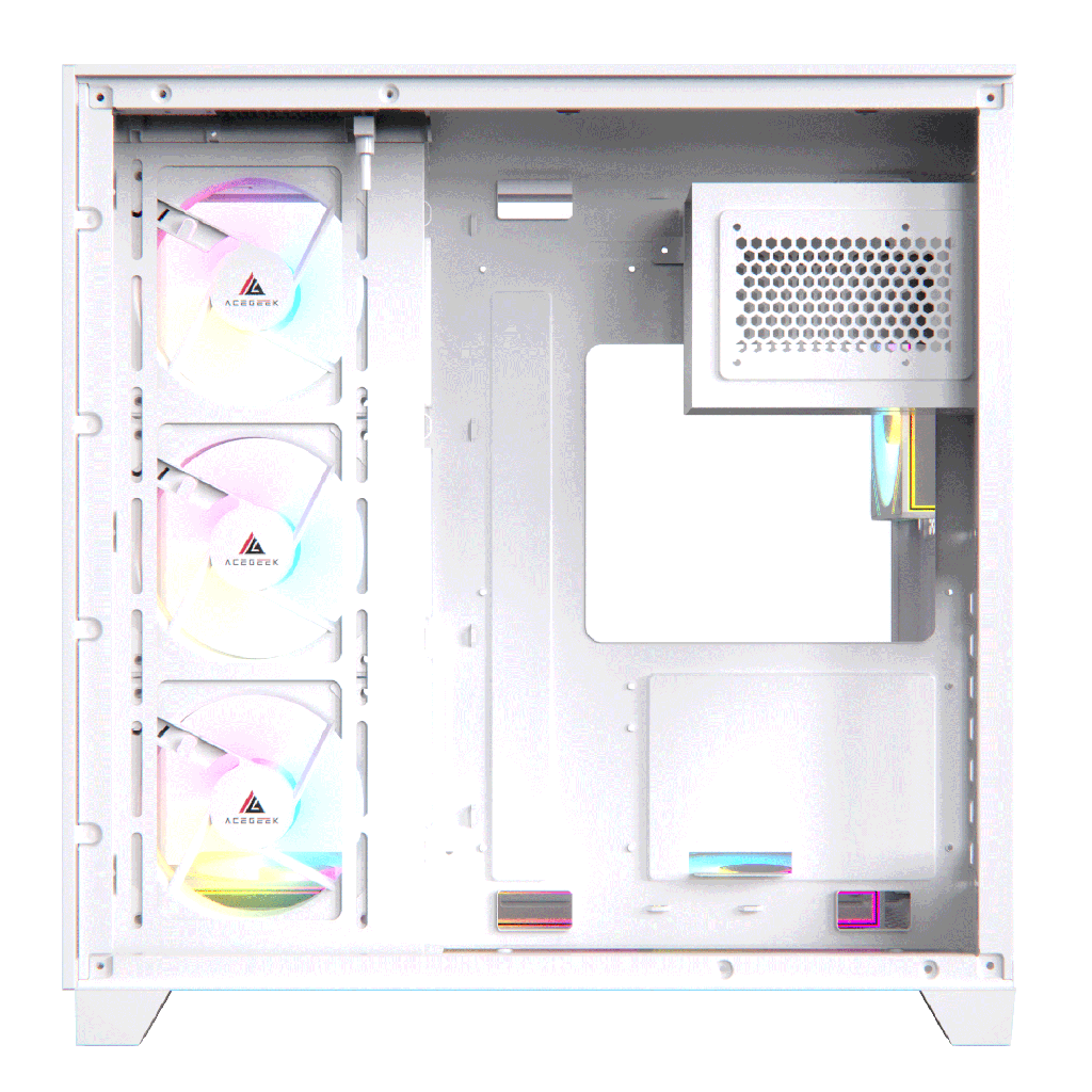 Acegeek Horizon WHITE ATX Case, 7x RGB 120mm Fans