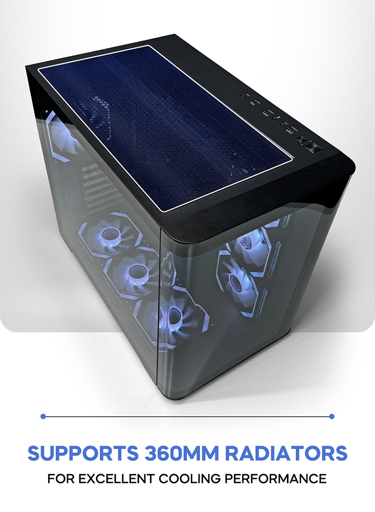 TORTOX CASE CURVO BLACK With 7 FAN RGB TX240502