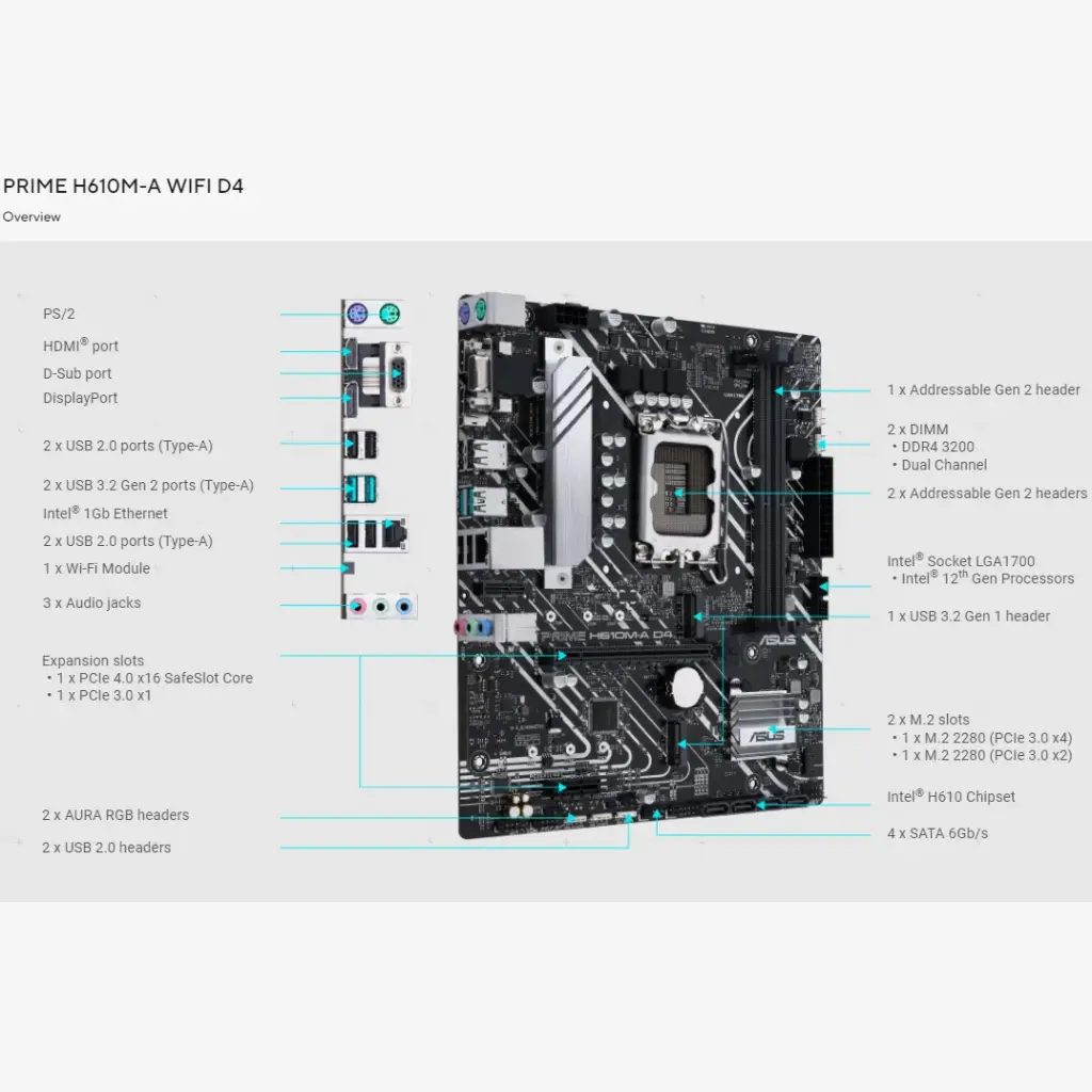 MB ASUS PRIME H610M-A WIFI DDR5