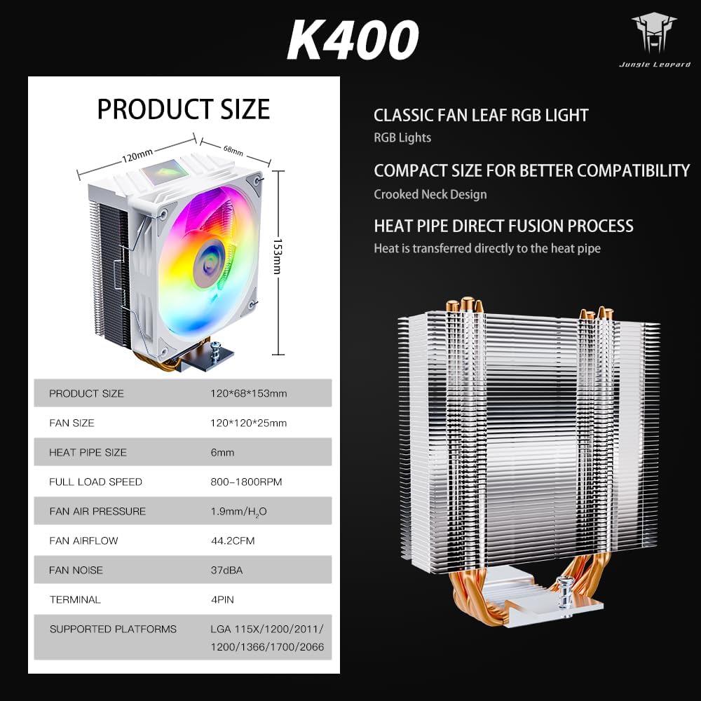 JUNGLE LEOPARD CPU COOLER K400 WHITE