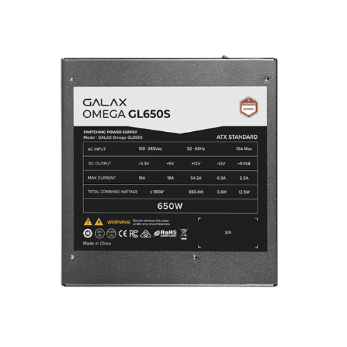 GALAX OMEGA GL650S Non-Modular Power Supply Black