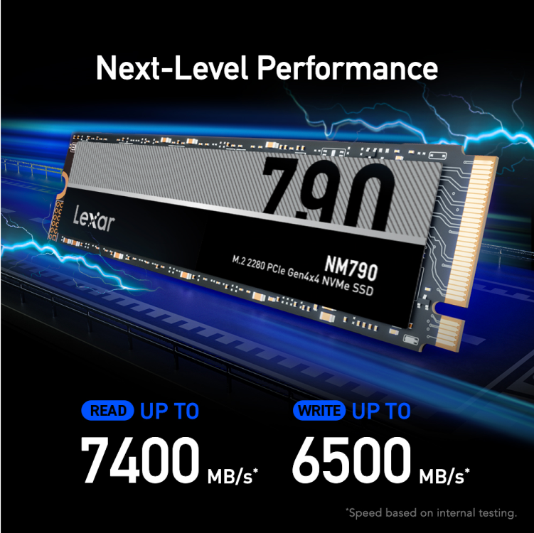 Lexar 2TB LNM790 M.2 SSD NVMe PCIe Gen4x4 7400MB/S