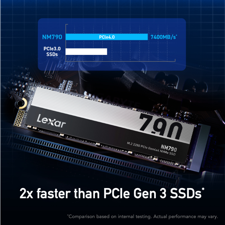 Lexar 1TB M.2 SSD NVMe 2280 LNM790 Gen4x4 7400MB/S