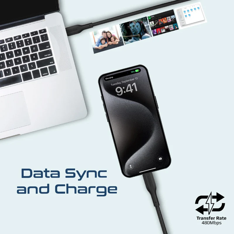 Promate CableKit-CC 3Pcs High Tensile Strength Data & Charge USB-C Cable kit 60W cablekit.cc