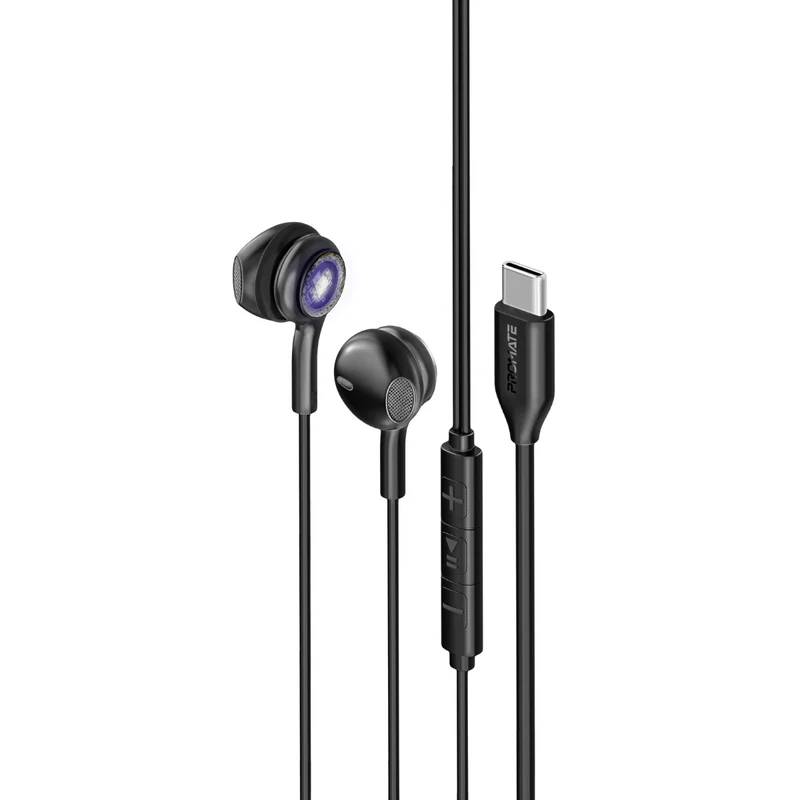 Promate Earphones with USB-C Connector lumibuds-c.black