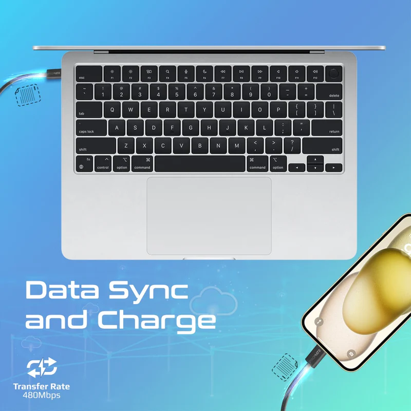 Promate USB-C to USB-C Cable with 60W PD ecoline-cc120.black
