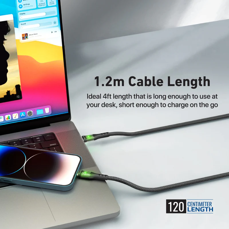Promate USB-C to Lightning Cable TransLine-CC.BLACK