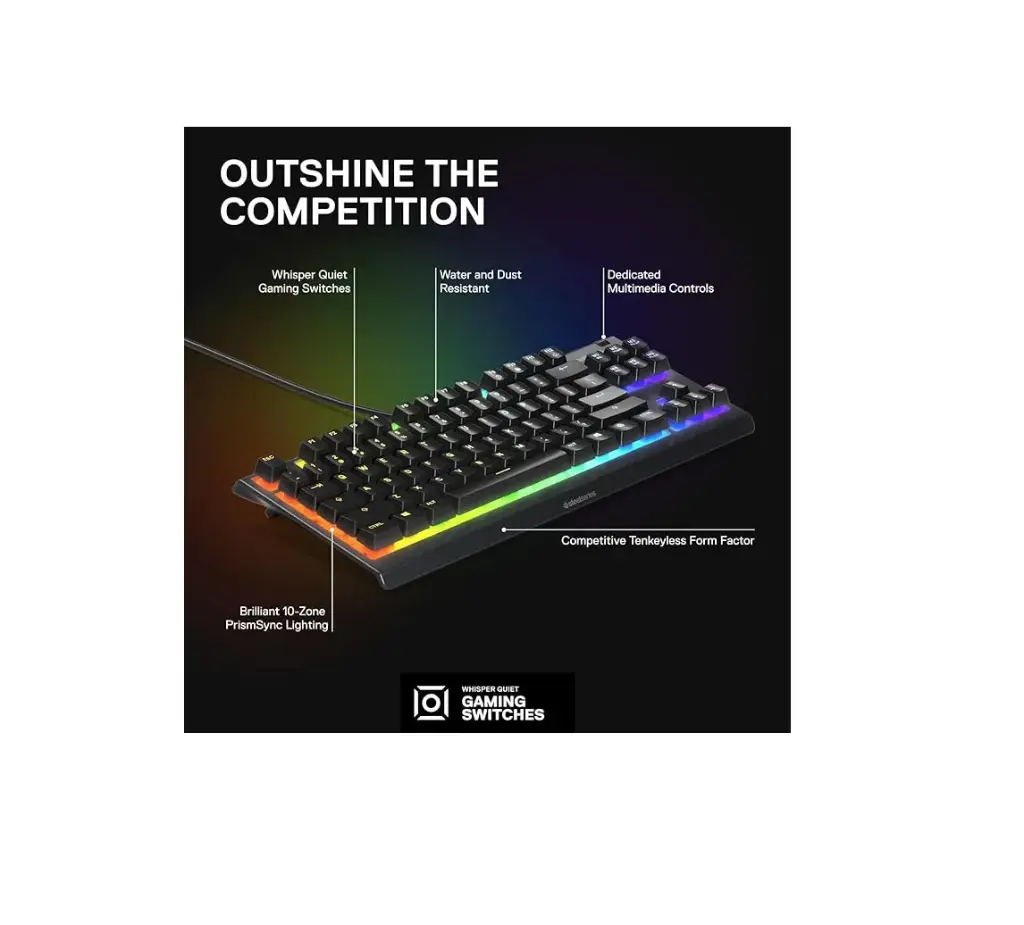 SteelSeries Apex 3 TKL RGB Gaming Keyboard