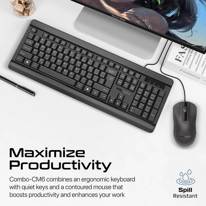 KEYBOARD AND MOUSE PROMATE COMBO-CM6