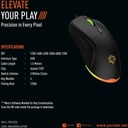 Porodo Gaming Wired Mouse DPI 7200 with RGB Light - Black - PDX322