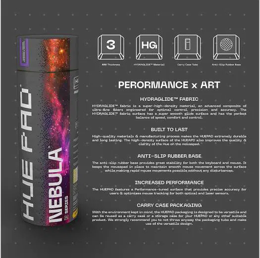 HUEPAD NEBULA SERIES DUMBELL NEBULA (COLD BLACK)