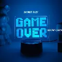 "HA - Game Over" 3D Night Light "GG" Desktop Atmosphere Lamp for Bedroom Gaming Room, USB Interface, Touch-Sensitive, Seven-Color Changing Light - COLORFUL DIMMING