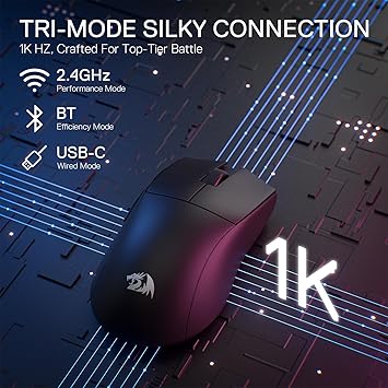Redragon mouse  M916 K1NG PRO wireless, 2.4G/BT Black