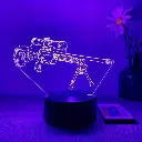 Creative 3D Night Light Black Remote Control 16 Color Gun Shape USB Atmosphere Table Lamp with Touch Button 16 Color RemotE