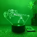 Creative 3D Night Light Black Remote Control 16 Color Gun Shape USB Atmosphere Table Lamp with Touch Button 16 Color RemotE