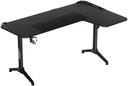 Twisted Minds WARRIOR L Shaped Gaming Desk RGB Right black 160CM*100CM*75CM - TM-Y-RB-RGB