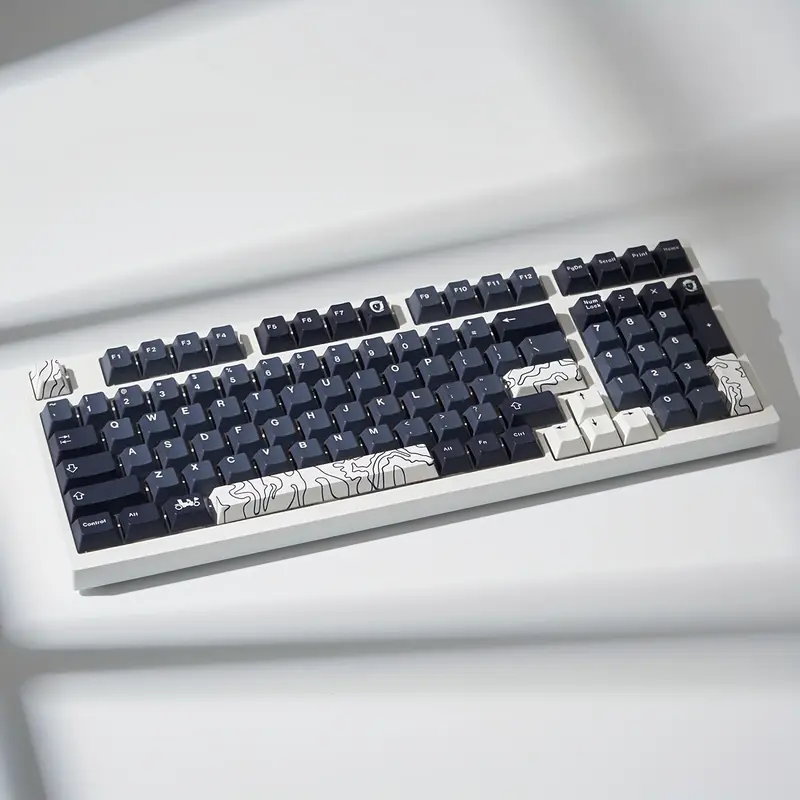 White Line Keycap Set for Keyboards 