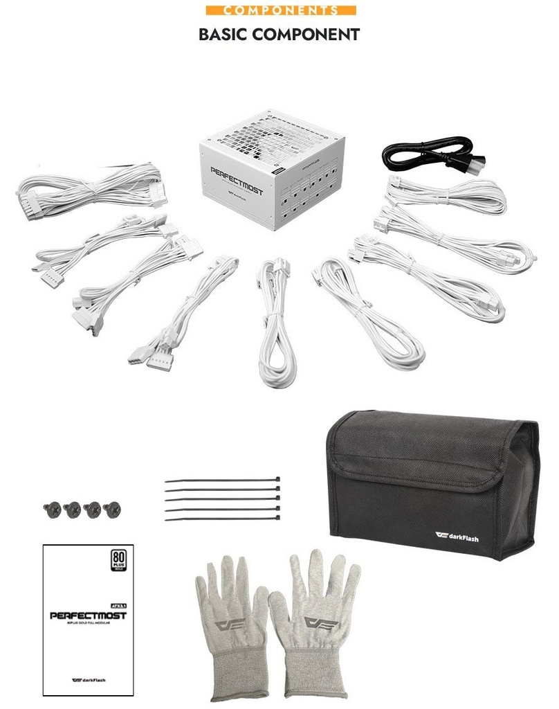 DarkFlash PMT850W Gold Full Modular Power Supply White