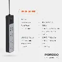 Porodo 3AC | 45W | 300W Power Strip - Black PD-FWCH052-BK