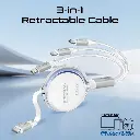 Promate 3-in-1 Ultra-Fast Retractable Multi-Connector Cable 