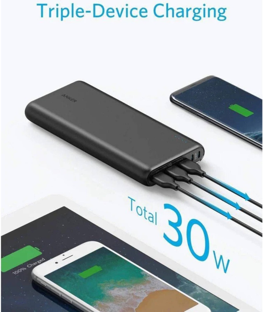 OPEN BOX - Anker PowerCore 26800 mAh Portable Power Bank with PowerIQ, and Voltage Boost Technology, Charger, 3 USB Output Ports, Black | A1277 
